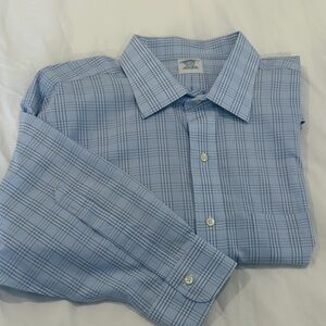 Brooks Brothers Light Blue Checkered Dress Shirt